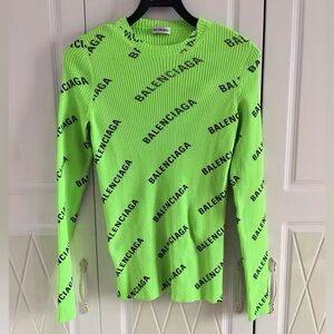 Authentic Balenciaga Vibrant Green Ribbed Knit